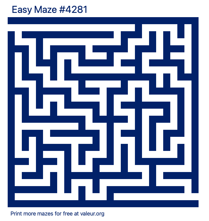 Free Printable Easy Maze number 4281