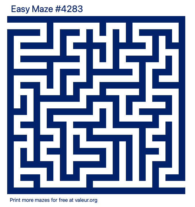 Free Printable Easy Maze number 4283