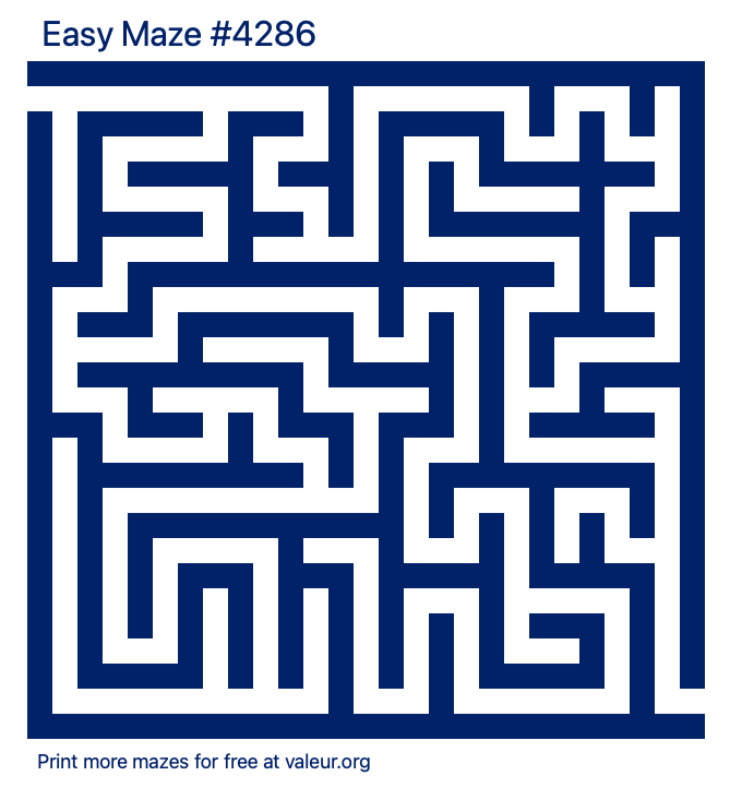 Free Printable Easy Maze number 4286