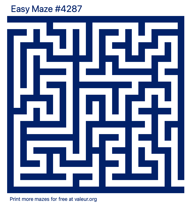 Free Printable Easy Maze number 4287