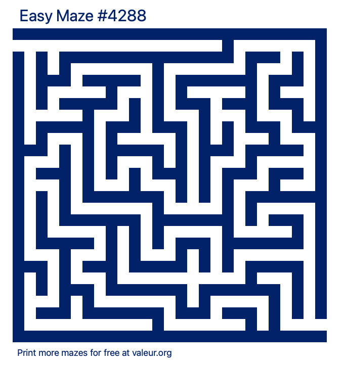 Free Printable Easy Maze number 4288