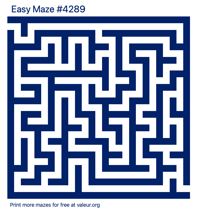 Free Printable Easy Maze number 4289