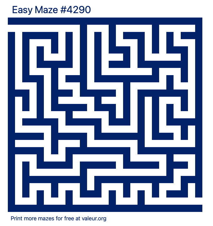 Free Printable Easy Maze number 4290