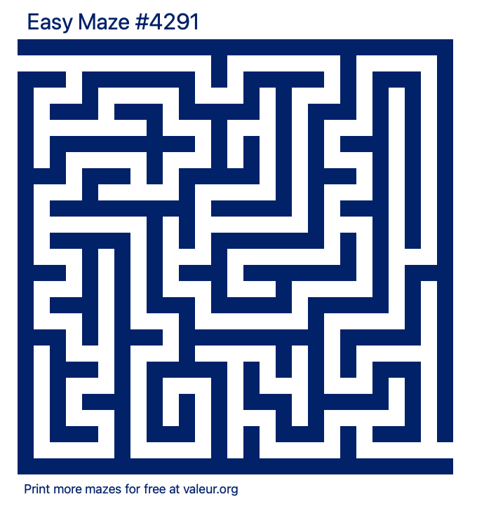 Free Printable Easy Maze number 4291