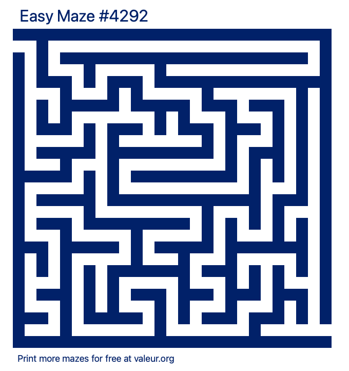 Free Printable Easy Maze number 4292