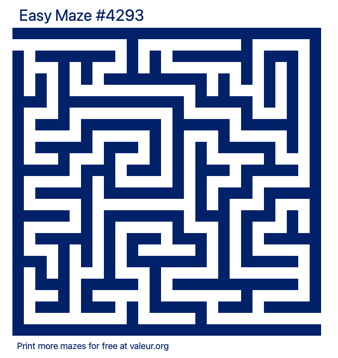 Free Printable Easy Maze number 4293