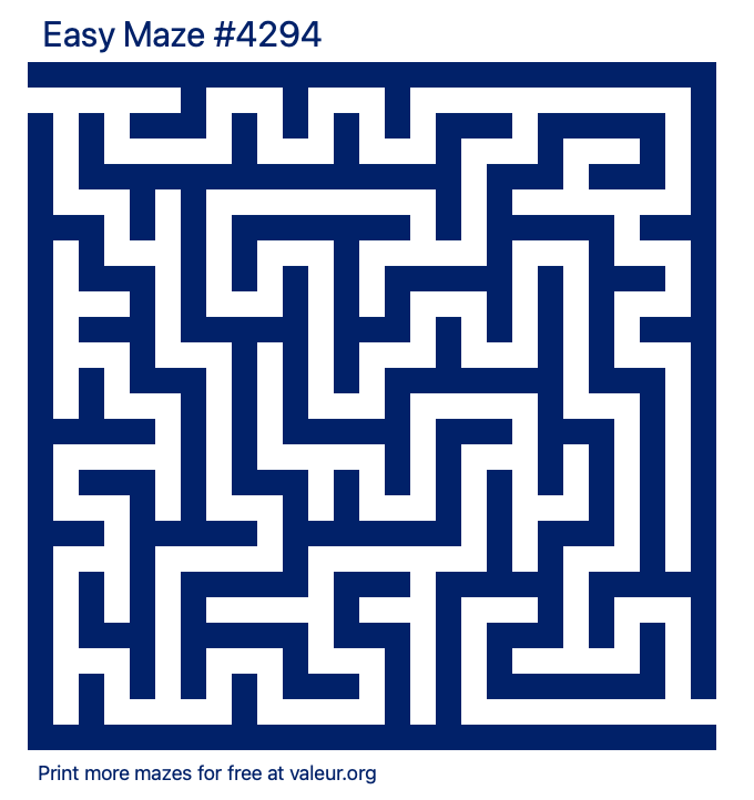 Free Printable Easy Maze number 4294