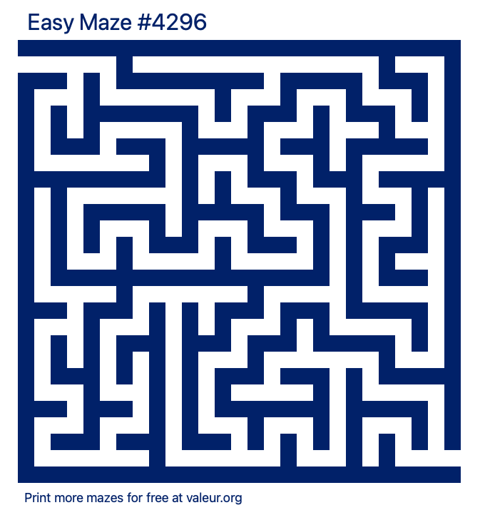 Free Printable Easy Maze number 4296