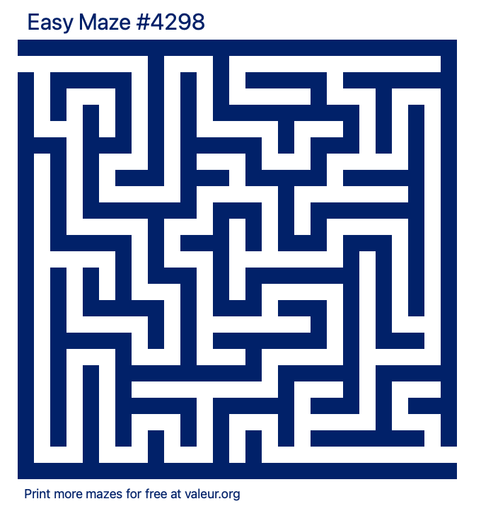 Free Printable Easy Maze number 4298