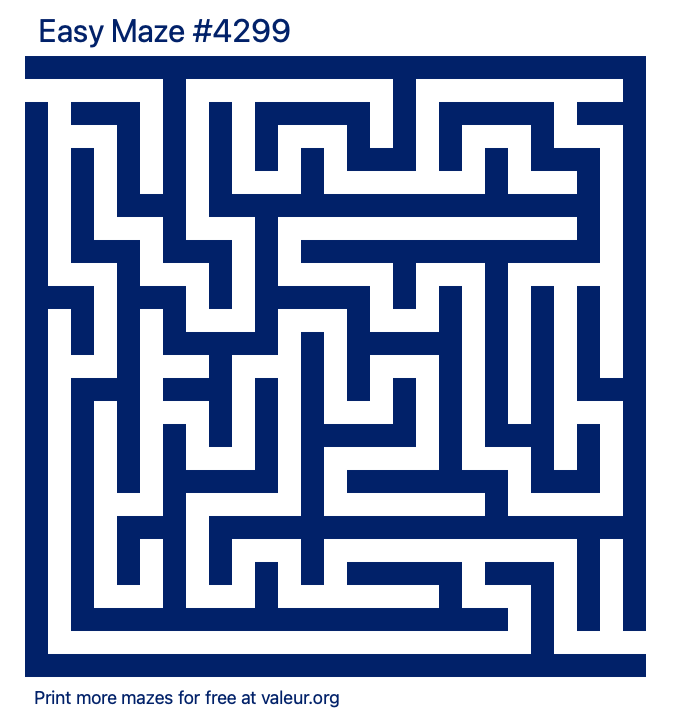 Free Printable Easy Maze number 4299