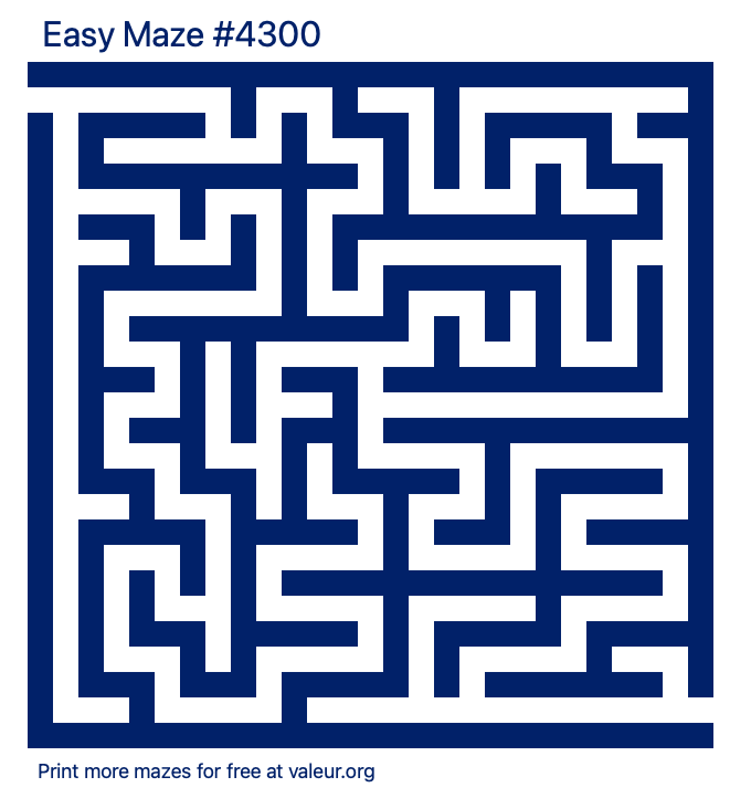 Free Printable Easy Maze number 4300