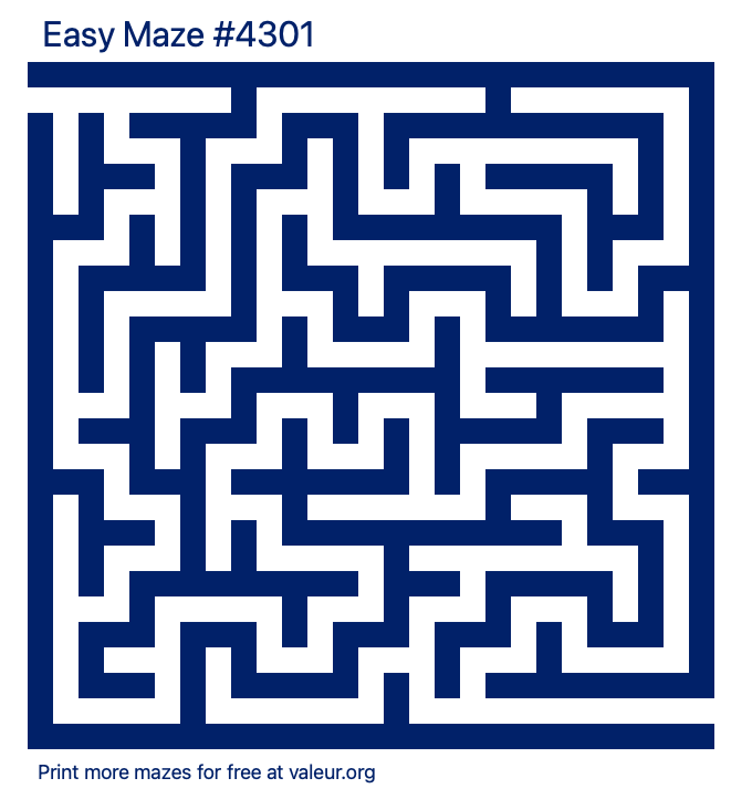 Free Printable Easy Maze number 4301