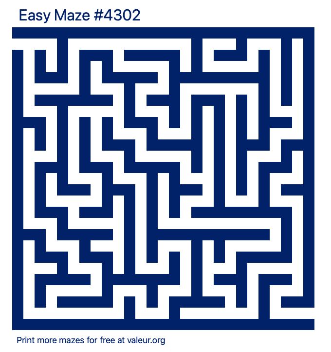 Free Printable Easy Maze number 4302