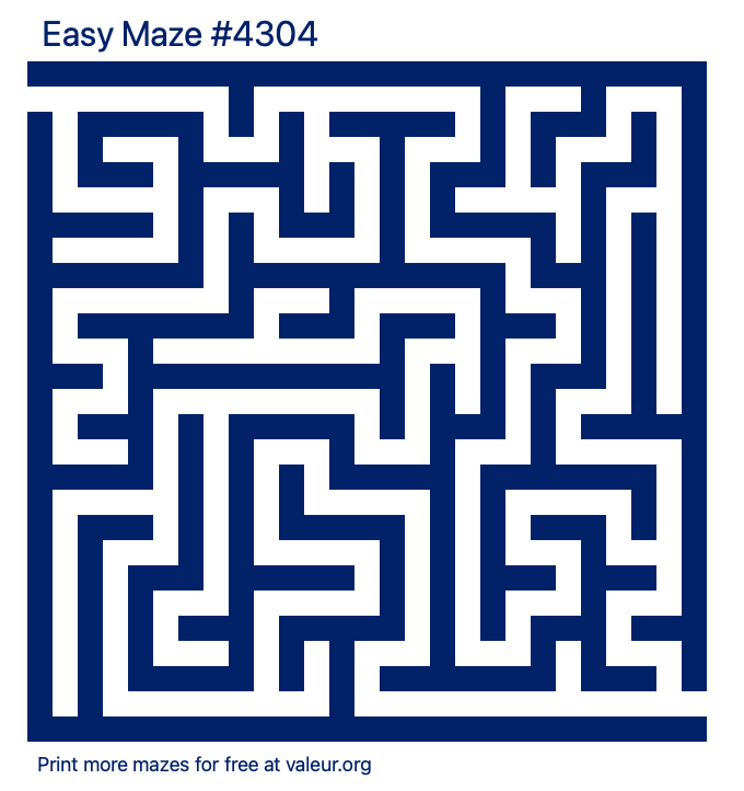 Free Printable Easy Maze number 4304