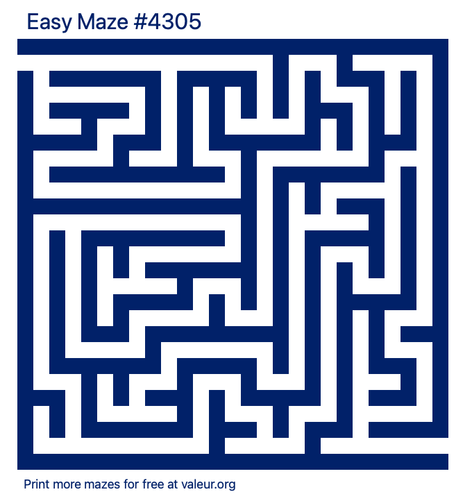 Free Printable Easy Maze number 4305