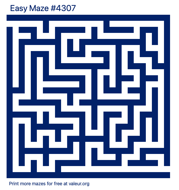 Free Printable Easy Maze number 4307