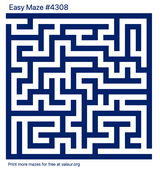 Free Printable Easy Maze number 4308