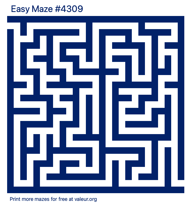 Free Printable Easy Maze number 4309