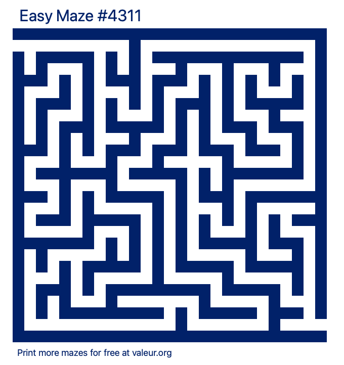 Free Printable Easy Maze number 4311