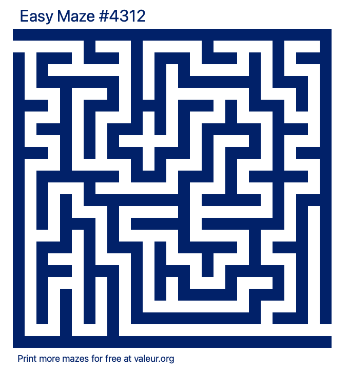 Free Printable Easy Maze number 4312