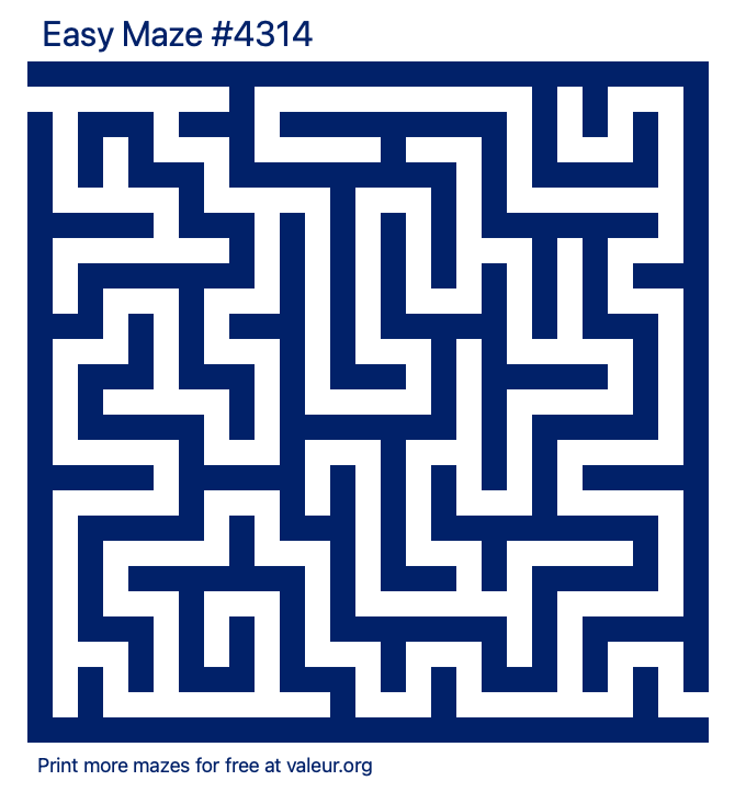 Free Printable Easy Maze number 4314