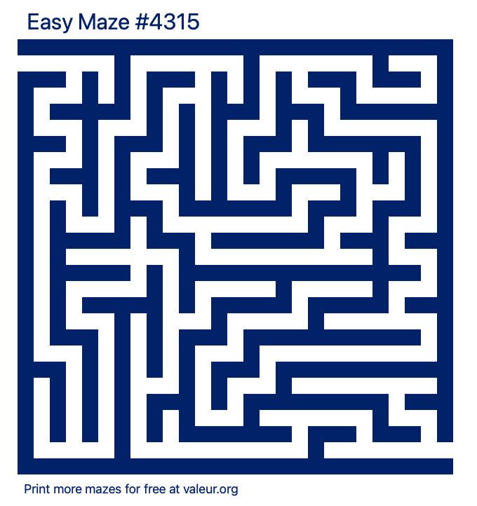 Free Printable Easy Maze number 4315