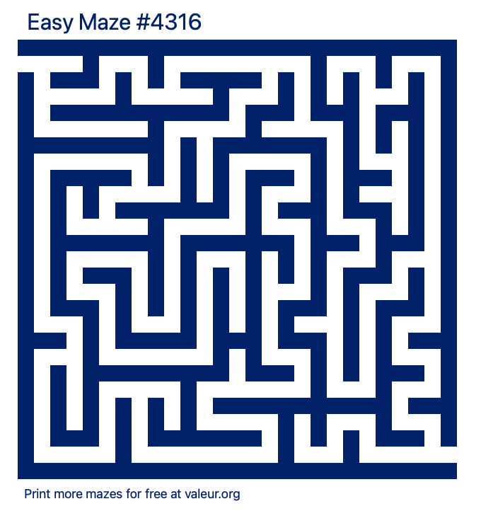 Free Printable Easy Maze number 4316