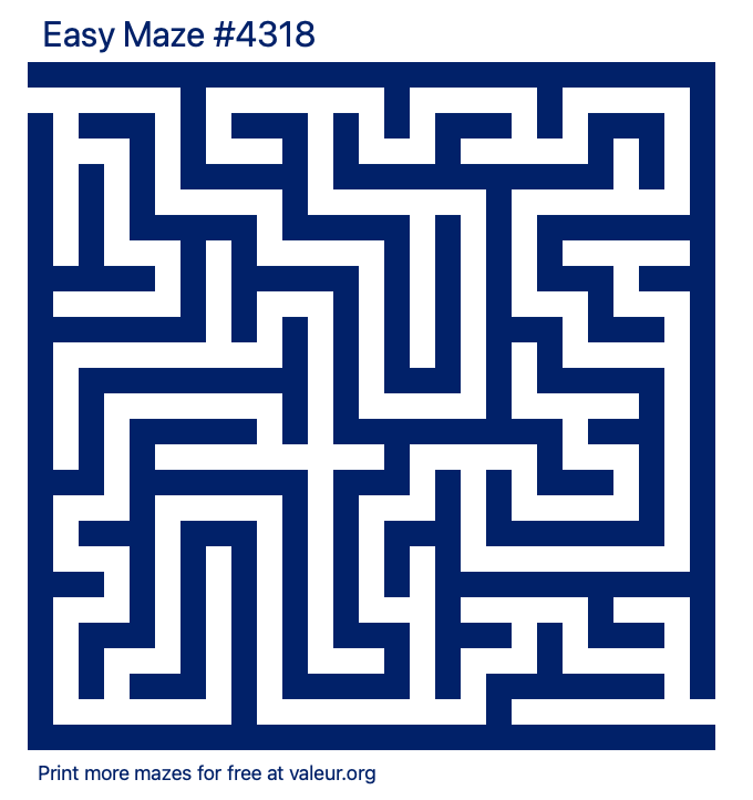 Free Printable Easy Maze number 4318