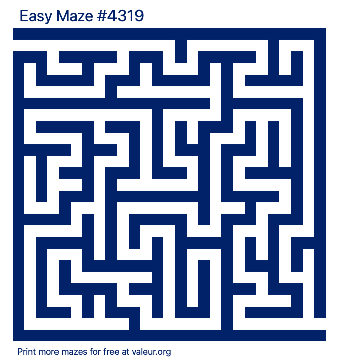 Free Printable Easy Maze number 4319