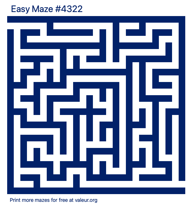 Free Printable Easy Maze number 4322