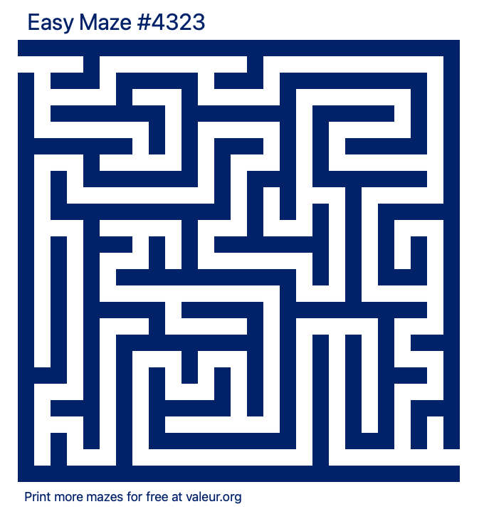 Free Printable Easy Maze number 4323