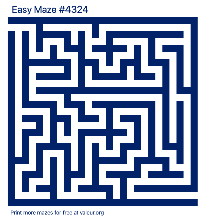 Free Printable Easy Maze number 4324