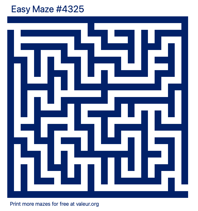 Free Printable Easy Maze number 4325