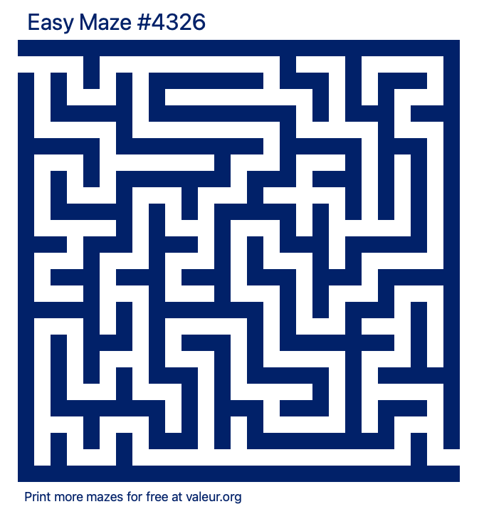 Free Printable Easy Maze number 4326