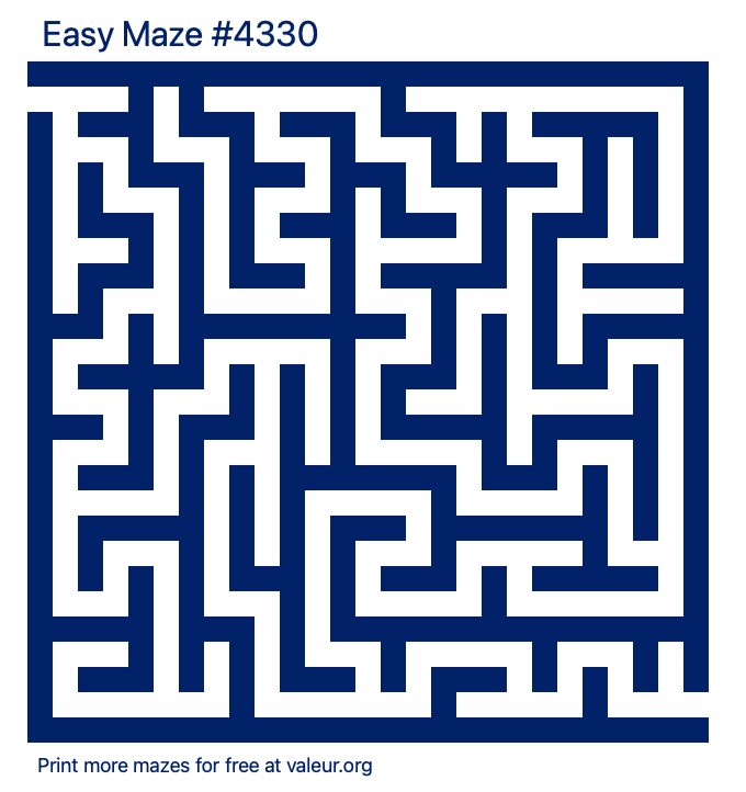 Free Printable Easy Maze number 4330