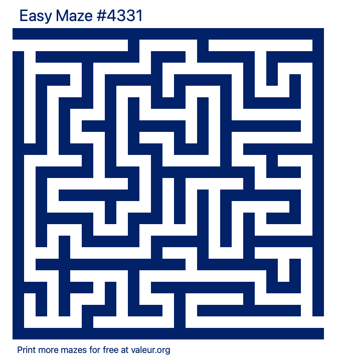 Free Printable Easy Maze number 4331