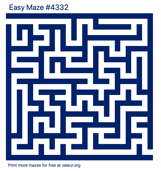 Free Printable Easy Maze number 4332