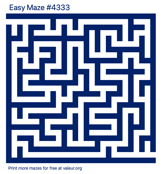 Free Printable Easy Maze number 4333