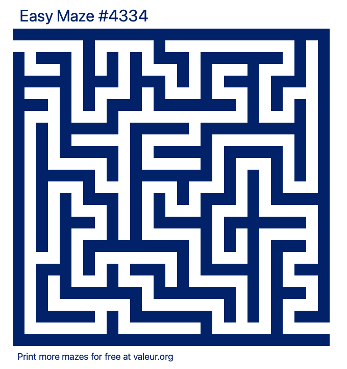 Free Printable Easy Maze number 4334