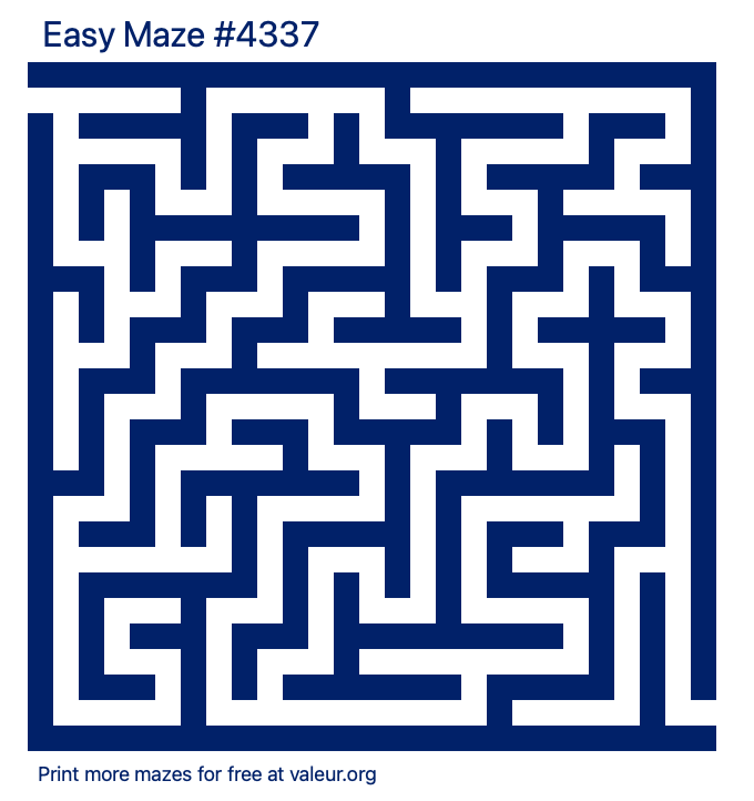 Free Printable Easy Maze number 4337