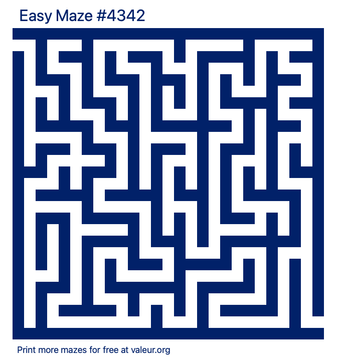 Free Printable Easy Maze number 4342