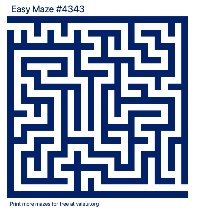 Free Printable Easy Maze number 4343