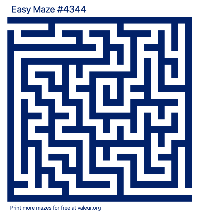 Free Printable Easy Maze number 4344