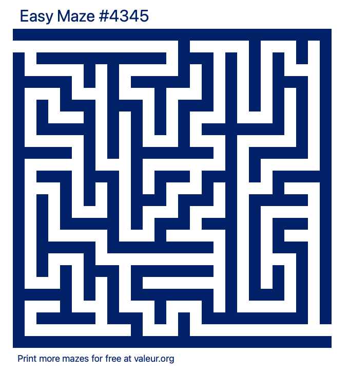 Free Printable Easy Maze number 4345