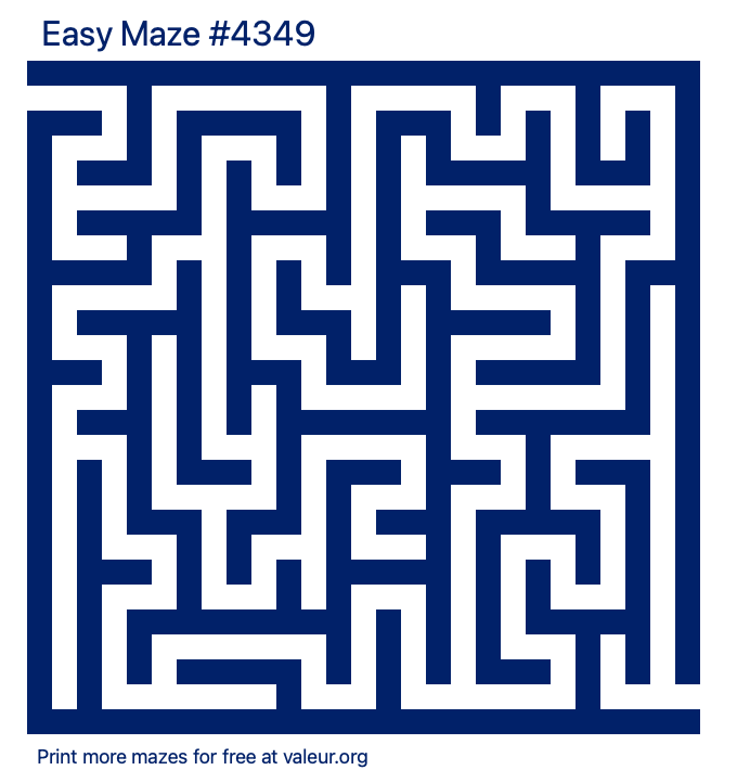 Free Printable Easy Maze number 4349