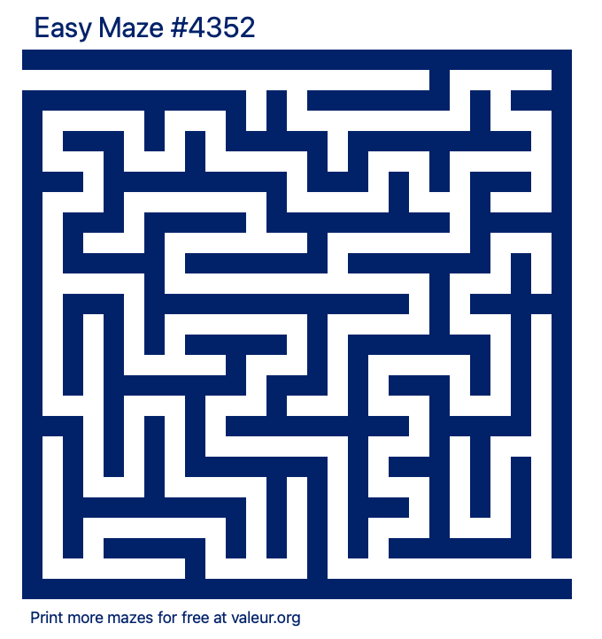 Free Printable Easy Maze number 4352