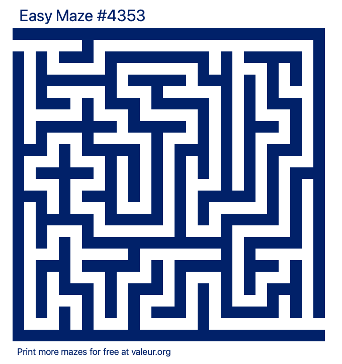 Free Printable Easy Maze number 4353