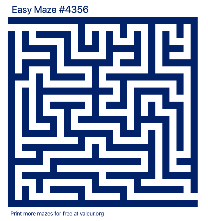 Free Printable Easy Maze number 4356