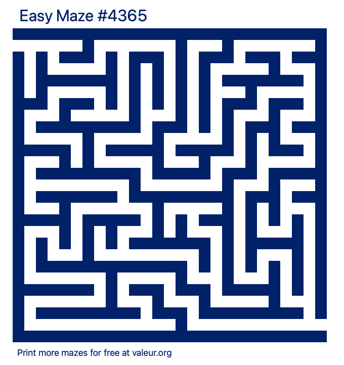 Free Printable Easy Maze number 4365