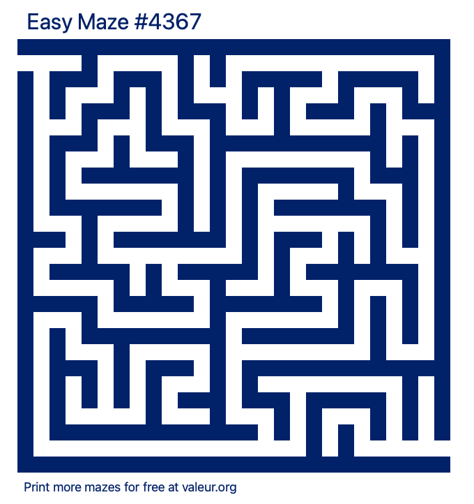 Free Printable Easy Maze number 4367